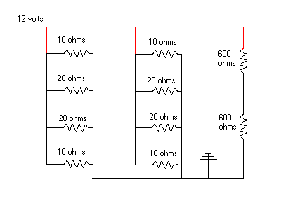 Series-Parallel wiring circuit Diagram with values
